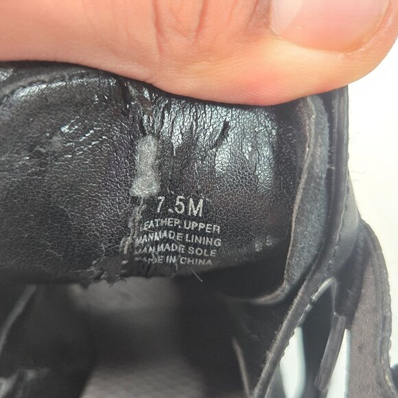 Gianni Bini Block Heel Boots Suede Black Edgy Lace Up Ankle Booties Size 7.5 - Picture 12 of 12